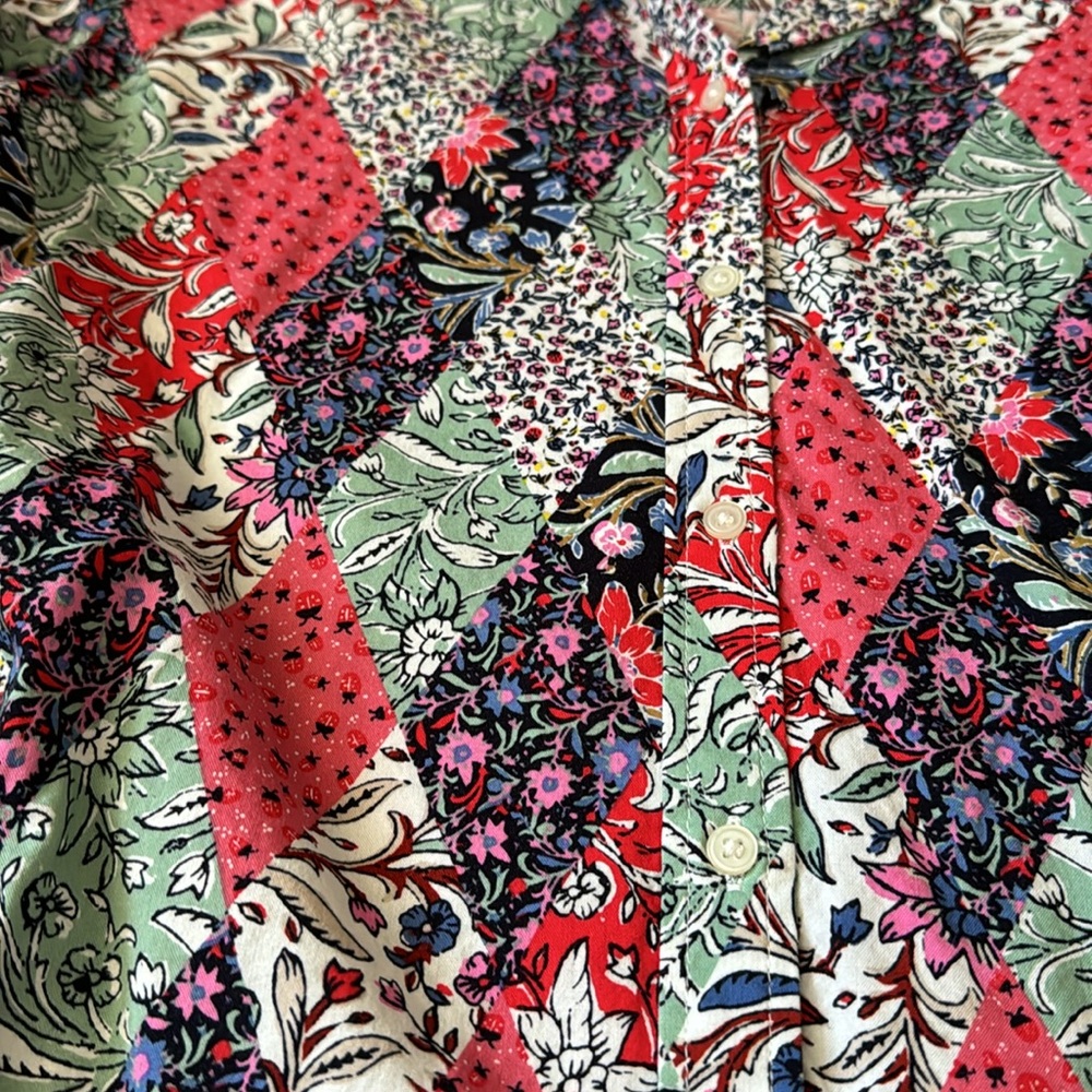 LOFT - patchwork button down - Picture 2 of 5
